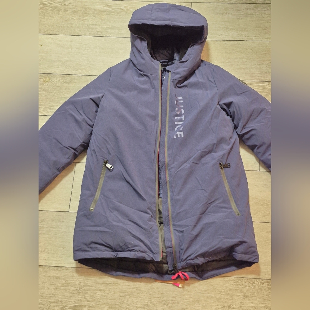 New Justice Girls Blue Hooded Winter Parka Jacket